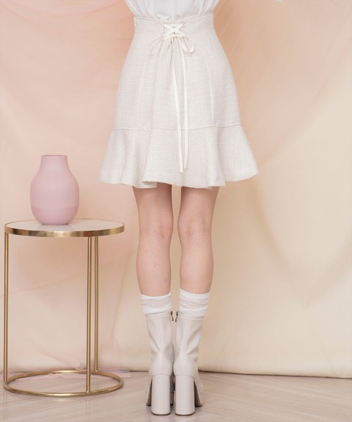 WILLSELECTION（ウィルセレクション）の「ラメツイードフレアミニスカート（スカート・レディース・ピンク/イエロー/オフホワイト・FREE）」の12枚目の写真