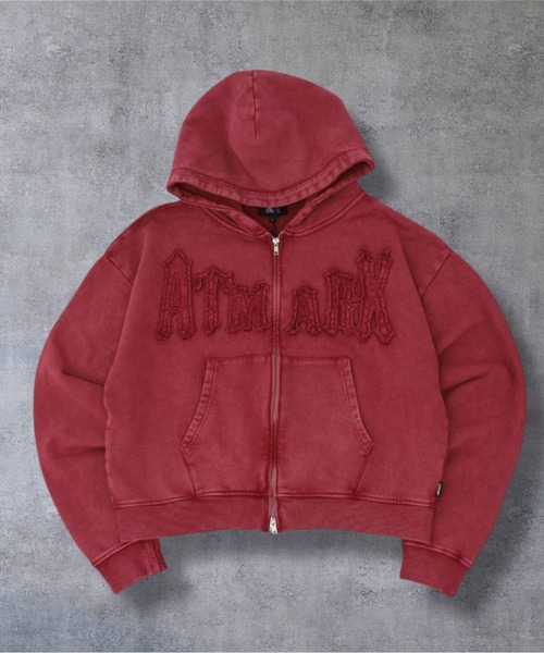 ジェイダ GYDA BLAHBLAH ZIP UP スウェットパーカー （レッド ATMARK 