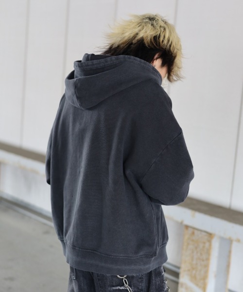ATMARK（アットマーク）の「《フリーサイズ　/　UNISEX　》ATMARKロゴ　フリンジ　ミドルフルジップパーカー（パーカー・メンズ・ブラック/レッド/グリーン・FREE）」の19枚目の写真