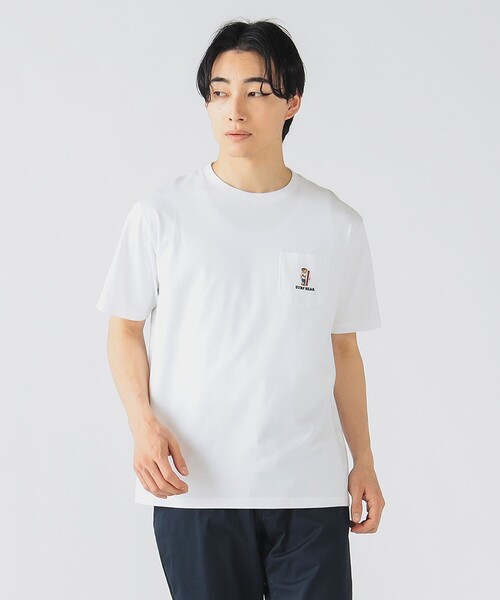 BEAMS HEART（ビームスハート）の「【ユニセックス】サーフベアー シンプル ポケット Tシャツ（Tシャツ/カットソー・メンズ・ホワイト/ネイビー/オリーブ・XL/S/M/L）」の21枚目の写真