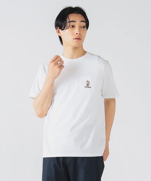 BEAMS HEART（ビームスハート）の「【ユニセックス】サーフベアー シンプル ポケット Tシャツ（Tシャツ/カットソー・メンズ・ホワイト/ネイビー/オリーブ・XL/S/M/L）」の22枚目の写真
