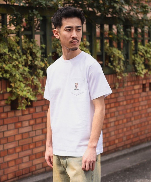 BEAMS HEART（ビームスハート）の「【ユニセックス】サーフベアー シンプル ポケット Tシャツ（Tシャツ/カットソー・メンズ・ホワイト/ネイビー/オリーブ・XL/S/M/L）」の4枚目の写真