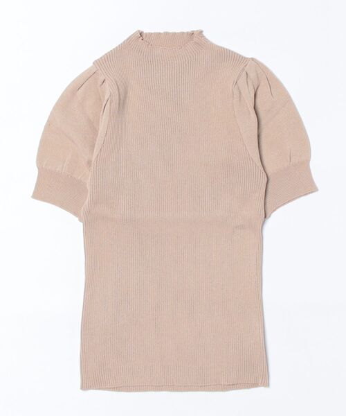 Asterellivi(アステレリビ)の「オフィスカジュアルにも使える リブ編み 半袖 サマーニット プチハイ(Tシャツ/カットソー・レディース・モカ/ブルー/レッド/ブラック/ホワイト・FREE)」の18枚目の写真