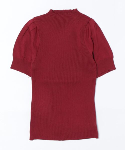 Asterellivi(アステレリビ)の「オフィスカジュアルにも使える リブ編み 半袖 サマーニット プチハイ(Tシャツ/カットソー・レディース・モカ/ブルー/レッド/ブラック/ホワイト・FREE)」の20枚目の写真