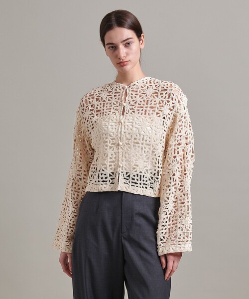 UNITED ARROWS レースモチーフシアーカーディガン UNITED ARROWS レースモチーフシアーカーディガン