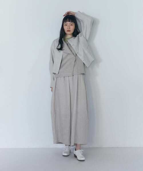 LOISIR（ロワズィール）の「リネンツイルノーカラージャケット（ノー