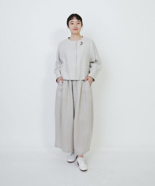 ハイカウントリネンツイルノーカラージャケット LOISIR（ロワズィール）の「リネンツイルノーカラージャケット（ノー
