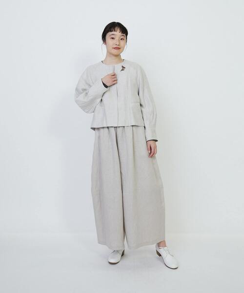LOISIR（ロワズィール）の「リネンツイルノーカラージャケット（ノー