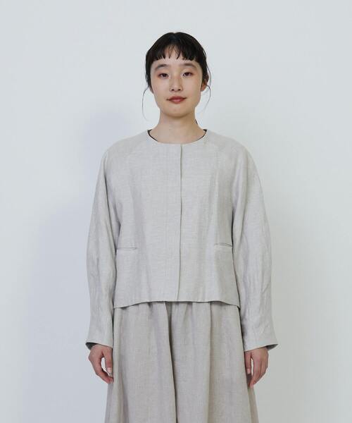 LOISIR（ロワズィール）の「リネンツイルノーカラージャケット（ノー