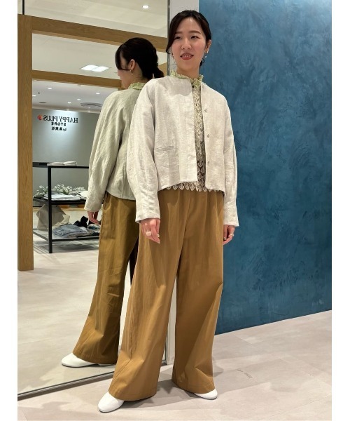 ハイカウントリネンツイルノーカラージャケット LOISIR（ロワズィール）の「リネンツイルノーカラージャケット（ノー