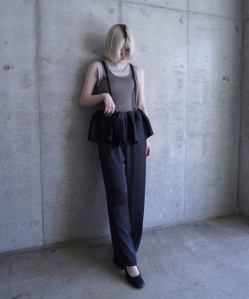 G.V.G.V.(ジーヴィージーヴィー)の「SATIN SUSPENDER PANTS(その他パンツ・レディース・ブラック/ブラウン・ONE SIZE)」の6枚目の写真