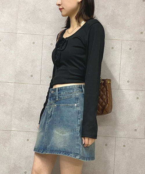 NANEA(ナネア)の「切り替えデニムスカート(デニムスカート・レディース・ピンク/ブルー・SMALL/X-SMALL/LARGE/MEDIUM)」の11枚目の写真
