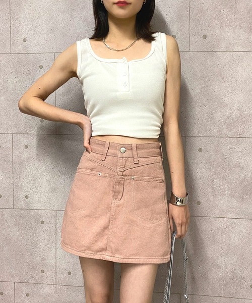 NANEA(ナネア)の「切り替えデニムスカート(デニムスカート・レディース・ピンク/ブルー・SMALL/X-SMALL/LARGE/MEDIUM)」の6枚目の写真