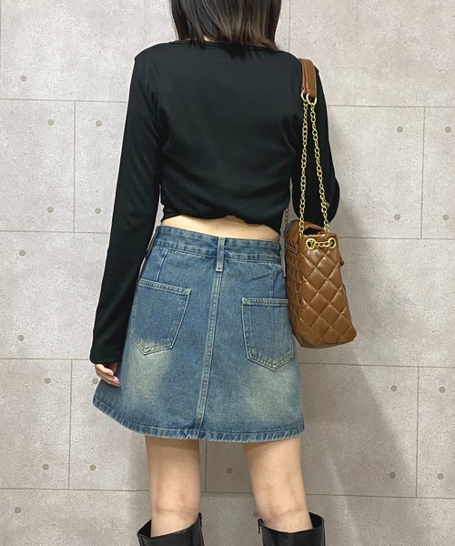 NANEA(ナネア)の「切り替えデニムスカート(デニムスカート・レディース・ピンク/ブルー・SMALL/X-SMALL/LARGE/MEDIUM)」の12枚目の写真