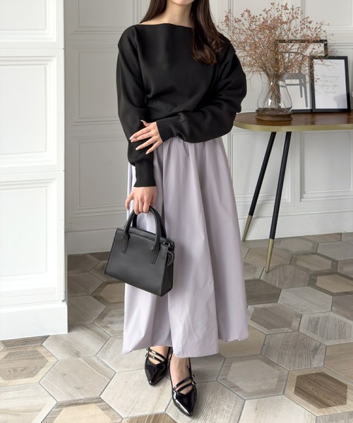 CLEAR BASIC（クリアベーシック）の「ワンポイント刺繍ワンショル2wayニットトップス［大人カジュアル 春夏ニット］≪再入荷≫（ニット/セーター・レディース・アイボリー/ミント/ブルーグレー/ブラック・F）」の6枚目の写真