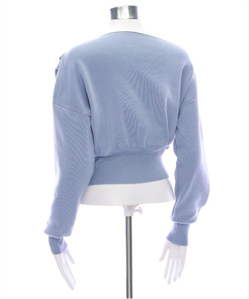CLEAR BASIC（クリアベーシック）の「ワンポイント刺繍ワンショル2wayニットトップス［大人カジュアル 春夏ニット］≪再入荷≫（ニット/セーター・レディース・アイボリー/ミント/ブルーグレー/ブラック・F）」の18枚目の写真
