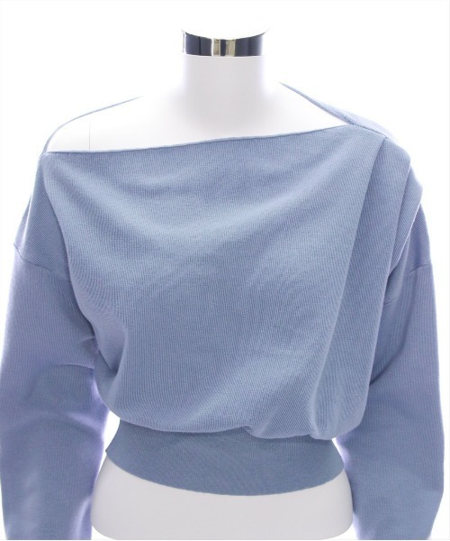 CLEAR BASIC（クリアベーシック）の「ワンポイント刺繍ワンショル2wayニットトップス［大人カジュアル 春夏ニット］≪再入荷≫（ニット/セーター・レディース・アイボリー/ミント/ブルーグレー/ブラック・F）」の16枚目の写真