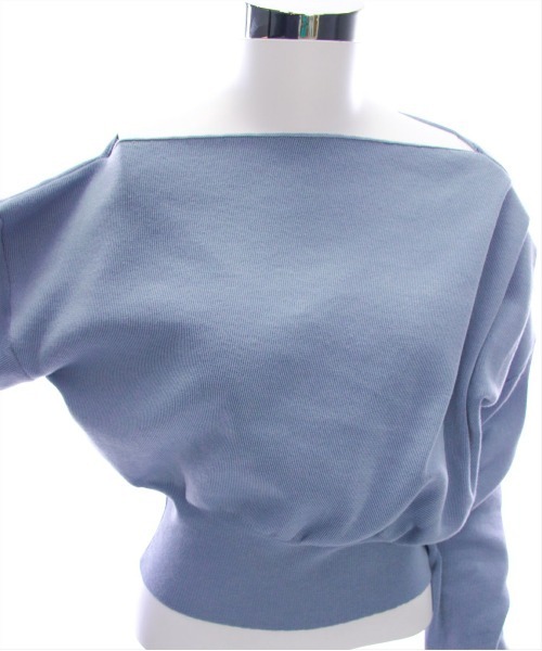 CLEAR BASIC（クリアベーシック）の「ワンポイント刺繍ワンショル2wayニットトップス［大人カジュアル 春夏ニット］≪再入荷≫（ニット/セーター・レディース・アイボリー/ミント/ブルーグレー/ブラック・F）」の14枚目の写真