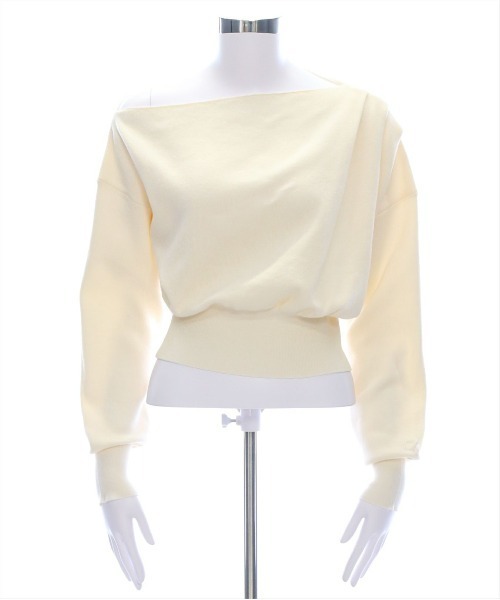 CLEAR BASIC（クリアベーシック）の「ワンポイント刺繍ワンショル2wayニットトップス［大人カジュアル 春夏ニット］≪再入荷≫（ニット/セーター・レディース・アイボリー/ミント/ブルーグレー/ブラック・F）」の9枚目の写真