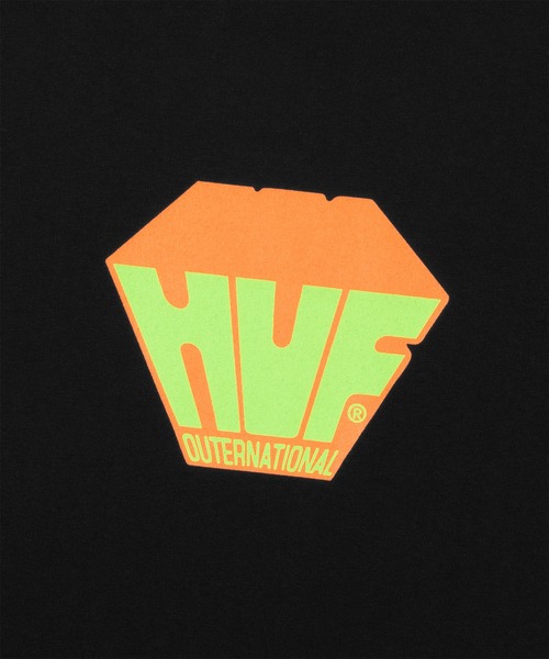 ◆送料/関税無料◆【HUF】Big Block Tシャツ オンライン限定！ BIG BLOCK TEE / HUF ハフ プリント 半袖 Tシャツ（Tシャツ