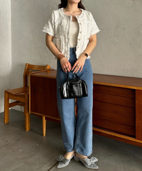 efill(エフィル)の「ストレートデニムパンツ ハイウエスト(デニムパンツ・レディース・ブルー・FREE)」の4枚目の写真