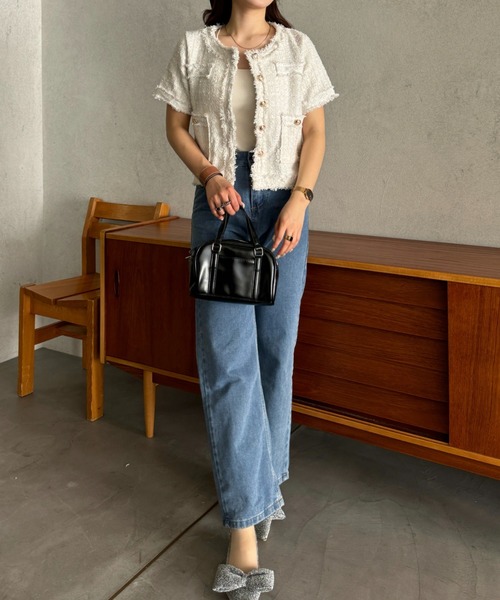 efill(エフィル)の「ストレートデニムパンツ ハイウエスト(デニムパンツ・レディース・ブルー・FREE)」の6枚目の写真