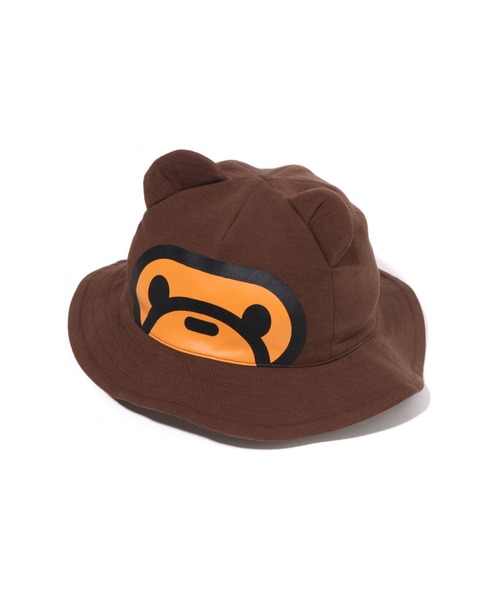 A BATHING APE（アベイシングエイプ）の「BABY MILO BEAR EAR BABY HAT（ベビーギフト・キッズ・ブラウン・MEDIUM/SMALL）」の2枚目の写真