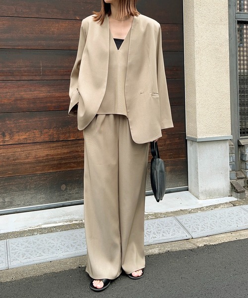 meilmada（メイルマダ）の「Vネックツイルベスト（ベスト・レディース・ベージュ/ネイビー/グレー/ネイビー系1/ベージュ系1・FREE）」の13枚目の写真