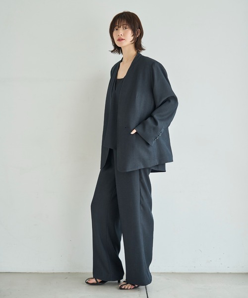 セットアップ ベスト パンツ Vネック コットン リネン XS/2XL Vネック セットアップ セットアイテム フレア レディース ベスト