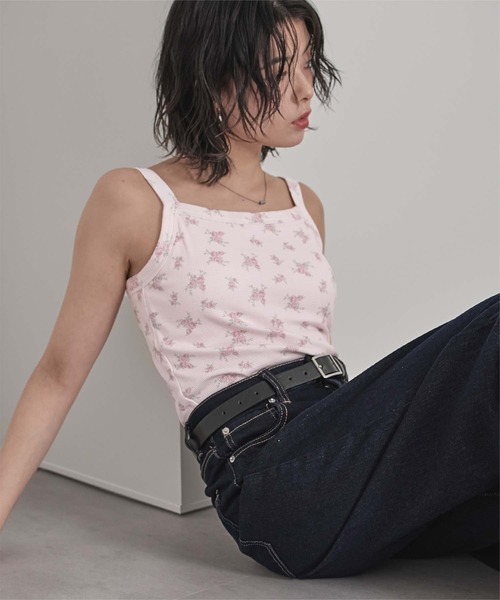 miette(ミエット)の「カップ付き小花柄サーマルキャミ(キャミソール・レディース・ピンク/ホワイト系その他/オフホワイト・FREE)」の12枚目の写真