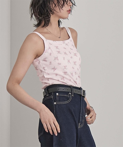 miette(ミエット)の「カップ付き小花柄サーマルキャミ(キャミソール・レディース・ピンク/ホワイト系その他/オフホワイト・FREE)」の14枚目の写真