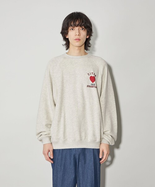 CITEN（シテン）の「＜CITEN＞ハートモチーフロゴラグランスウェット（スウェット・メンズ・ナチュラル/グレー・L/M）」の8枚目の写真