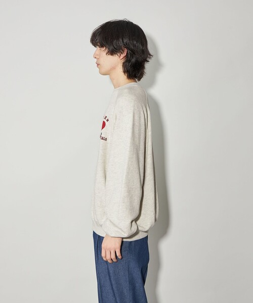 CITEN（シテン）の「＜CITEN＞ハートモチーフロゴラグランスウェット（スウェット・メンズ・ナチュラル/グレー・L/M）」の9枚目の写真