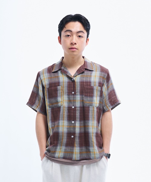THE BOLDMAN(ザ ボールドマン)の「Doublegaze Check Shirts / ダブルガーゼチェックシャツ(シャツ/ブラウス・メンズ・ブラウン/カーキ/ブルー・LARGE/MEDIUM)」の10枚目の写真