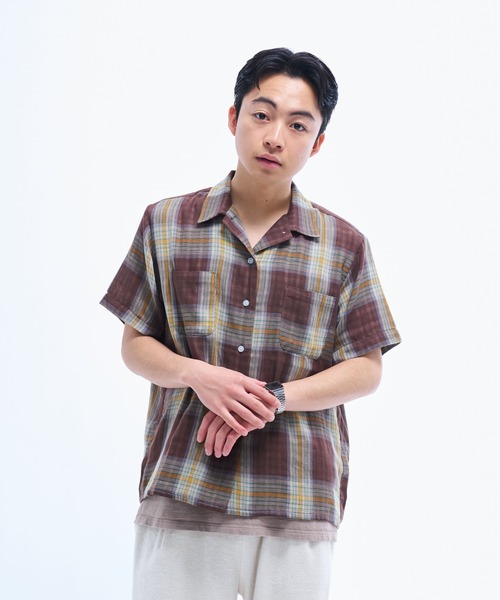 THE BOLDMAN(ザ ボールドマン)の「Doublegaze Check Shirts / ダブルガーゼチェックシャツ(シャツ/ブラウス・メンズ・ブラウン/カーキ/ブルー・LARGE/MEDIUM)」の13枚目の写真