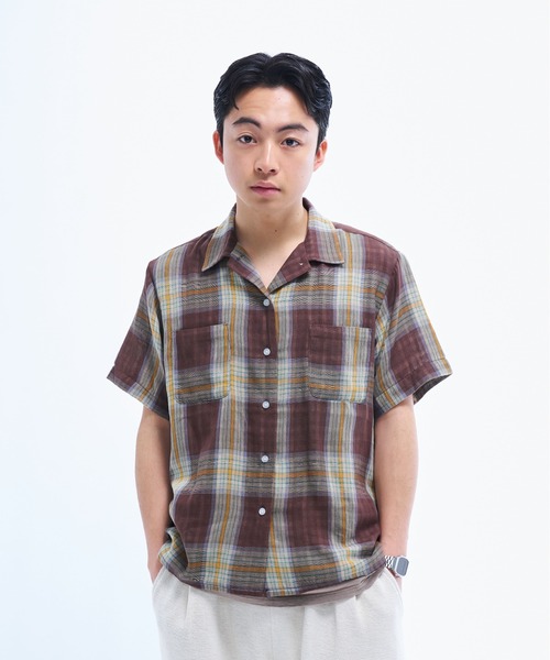 THE BOLDMAN(ザ ボールドマン)の「Doublegaze Check Shirts / ダブルガーゼチェックシャツ(シャツ/ブラウス・メンズ・ブラウン/カーキ/ブルー・LARGE/MEDIUM)」の14枚目の写真