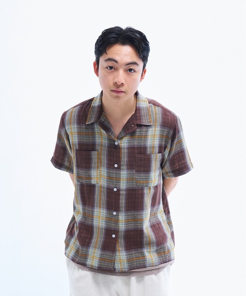 THE BOLDMAN(ザ ボールドマン)の「Doublegaze Check Shirts / ダブルガーゼチェックシャツ(シャツ/ブラウス・メンズ・ブラウン/カーキ/ブルー・LARGE/MEDIUM)」の15枚目の写真