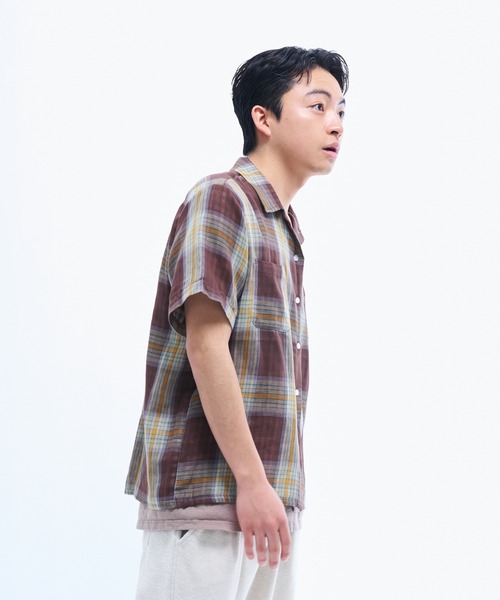 THE BOLDMAN(ザ ボールドマン)の「Doublegaze Check Shirts / ダブルガーゼチェックシャツ(シャツ/ブラウス・メンズ・ブラウン/カーキ/ブルー・LARGE/MEDIUM)」の16枚目の写真
