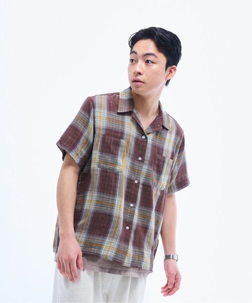 THE BOLDMAN(ザ ボールドマン)の「Doublegaze Check Shirts / ダブルガーゼチェックシャツ(シャツ/ブラウス・メンズ・ブラウン/カーキ/ブルー・LARGE/MEDIUM)」の17枚目の写真