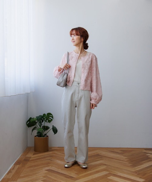 flower(フラワー)の「ボタニカルシアートップ(シャツ/ブラウス・レディース・ホワイト/アイボリー/ブルー/ピンク・FREE)」の20枚目の写真