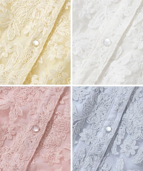 flower(フラワー)の「ボタニカルシアートップ(シャツ/ブラウス・レディース・ホワイト/アイボリー/ブルー/ピンク・FREE)」の5枚目の写真