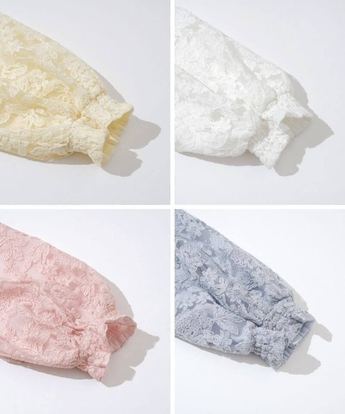 flower(フラワー)の「ボタニカルシアートップ(シャツ/ブラウス・レディース・ホワイト/アイボリー/ブルー/ピンク・FREE)」の8枚目の写真