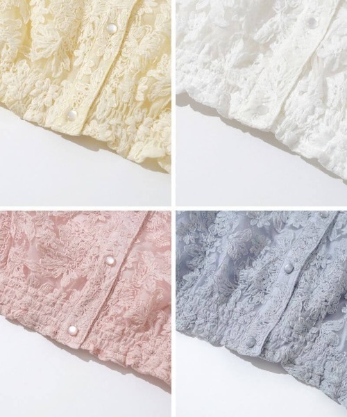 flower(フラワー)の「ボタニカルシアートップ(シャツ/ブラウス・レディース・ホワイト/アイボリー/ブルー/ピンク・FREE)」の9枚目の写真