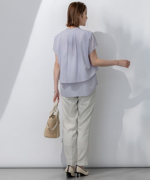 OURストレッチテーパードパンツ（UVカット、接触冷感、吸水速乾） Oggi7月号掲載/吸水速乾/接触冷感/UVカット】ストレッチジョーゼット