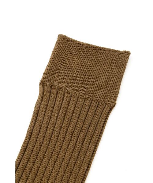MARGARET HOWELL（マーガレットハウエル）の「FINE COTTON RIB SOCK（ソックス/靴下・レディース・ネイビー系1/ブラウン/ホワイト・FREE）」の4枚目の写真
