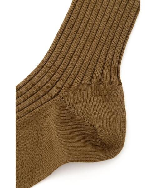MARGARET HOWELL（マーガレットハウエル）の「FINE COTTON RIB SOCK（ソックス/靴下・レディース・ネイビー系1/ブラウン/ホワイト・FREE）」の5枚目の写真