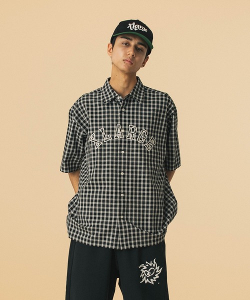 トップス XLARGE PATCH LOGO PLAID S/S SHIRT PATCH LOGO PLAID S/S SHIRT（シャツ/ブラウス）｜XLARGE