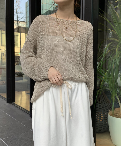 DouDou（ドゥドゥ）の「【WEB限定】ラメ針抜きプルオーバー（ニット/セーター・レディース・ゴールド/シルバー・FREE）」の18枚目の写真