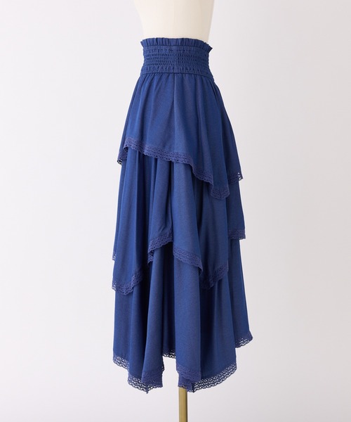 Seemi. byNICECLAUP（ シーミーバイナイスクラップ）の「【Seemi.】イレヘムロングスカート（スカート・レディース・オフホワイト/ピンク/ブルー系その他/ドット・FREE）」の7枚目の写真