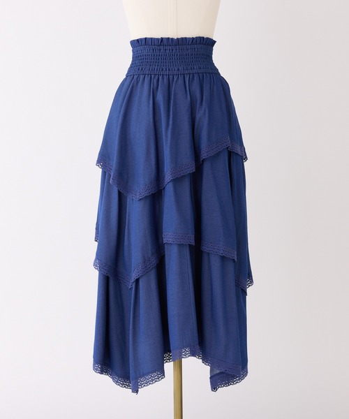 Seemi. byNICECLAUP（ シーミーバイナイスクラップ）の「【Seemi.】イレヘムロングスカート（スカート・レディース・オフホワイト/ピンク/ブルー系その他/ドット・FREE）」の8枚目の写真